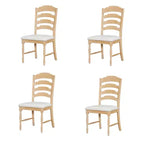 Chaises de salle à manger GDFStudio Terry en bois d'hévéa vintage rembourrées avec dossier dentelé