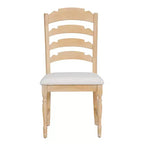 Chaises de salle à manger GDFStudio Terry en bois d'hévéa vintage rembourrées avec dossier dentelé