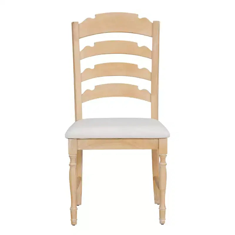 Chaises de salle à manger GDFStudio Terry en bois d'hévéa vintage rembourrées avec dossier dentelé