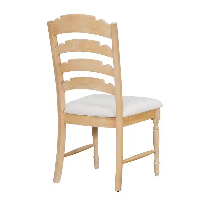 Chaises de salle à manger GDFStudio Terry en bois d'hévéa vintage rembourrées avec dossier dentelé