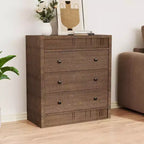 Commode de chambre à 3/5 tiroirs, commode cannelée de 80 cm de large, table de chevet moderne en bois pour couloir, salon
