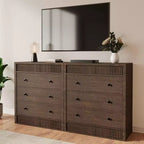 Commode de chambre à 3/5 tiroirs, commode cannelée de 80 cm de large, table de chevet moderne en bois pour couloir, salon