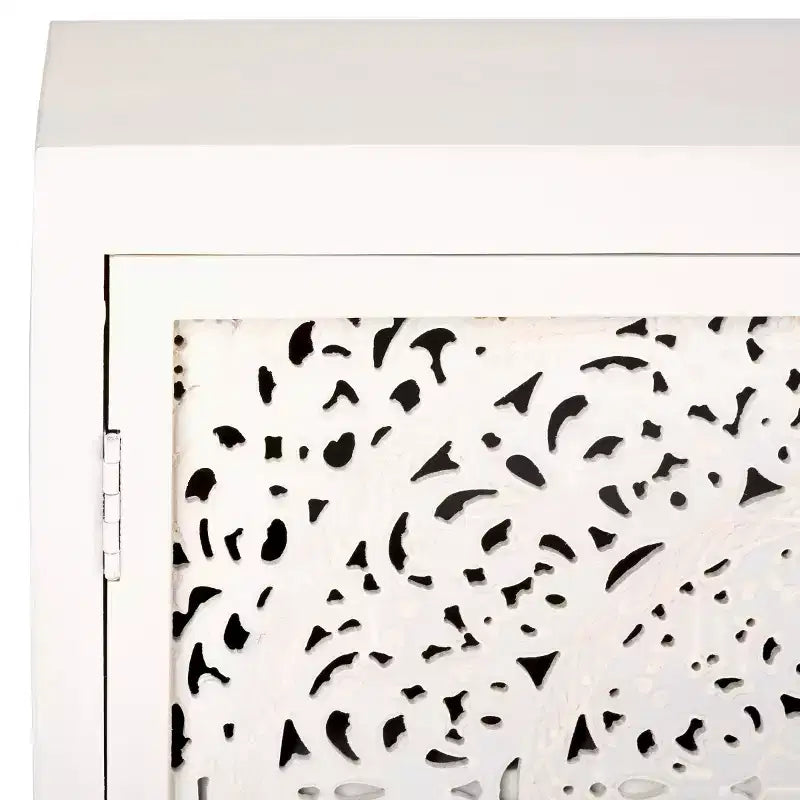 Meuble TV 2 portes 2 étagères Raura - MED5300 - Blanc vieilli - Safavieh