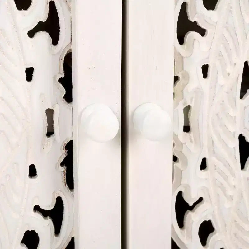 Meuble TV 2 portes 2 étagères Raura - MED5300 - Blanc vieilli - Safavieh
