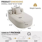 67,5 Pouces Chaise Longue en Velours Côtelé, Siège Large, Fauteuil King avec Assise Profonde et 2 Oreillers, Canapé-Lit Convertible Sans Cadre pour Salon