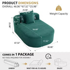 67,5 Pouces Chaise Longue en Velours Côtelé, Siège Large, Fauteuil King avec Assise Profonde et 2 Oreillers, Canapé-Lit Convertible Sans Cadre pour Salon