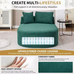 67,5 Pouces Chaise Longue en Velours Côtelé, Siège Large, Fauteuil King avec Assise Profonde et 2 Oreillers, Canapé-Lit Convertible Sans Cadre pour Salon