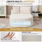 67,5 Pouces Chaise Longue en Velours Côtelé, Siège Large, Fauteuil King avec Assise Profonde et 2 Oreillers, Canapé-Lit Convertible Sans Cadre pour Salon
