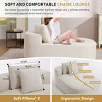 67,5 Pouces Chaise Longue en Velours Côtelé, Siège Large, Fauteuil King avec Assise Profonde et 2 Oreillers, Canapé-Lit Convertible Sans Cadre pour Salon