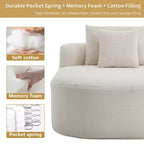 67,5 Pouces Chaise Longue en Velours Côtelé, Siège Large, Fauteuil King avec Assise Profonde et 2 Oreillers, Canapé-Lit Convertible Sans Cadre pour Salon