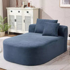 67,5 Pouces Chaise Longue en Velours Côtelé, Siège Large, Fauteuil King avec Assise Profonde et 2 Oreillers, Canapé-Lit Convertible Sans Cadre pour Salon