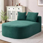 67,5 Pouces Chaise Longue en Velours Côtelé, Siège Large, Fauteuil King avec Assise Profonde et 2 Oreillers, Canapé-Lit Convertible Sans Cadre pour Salon