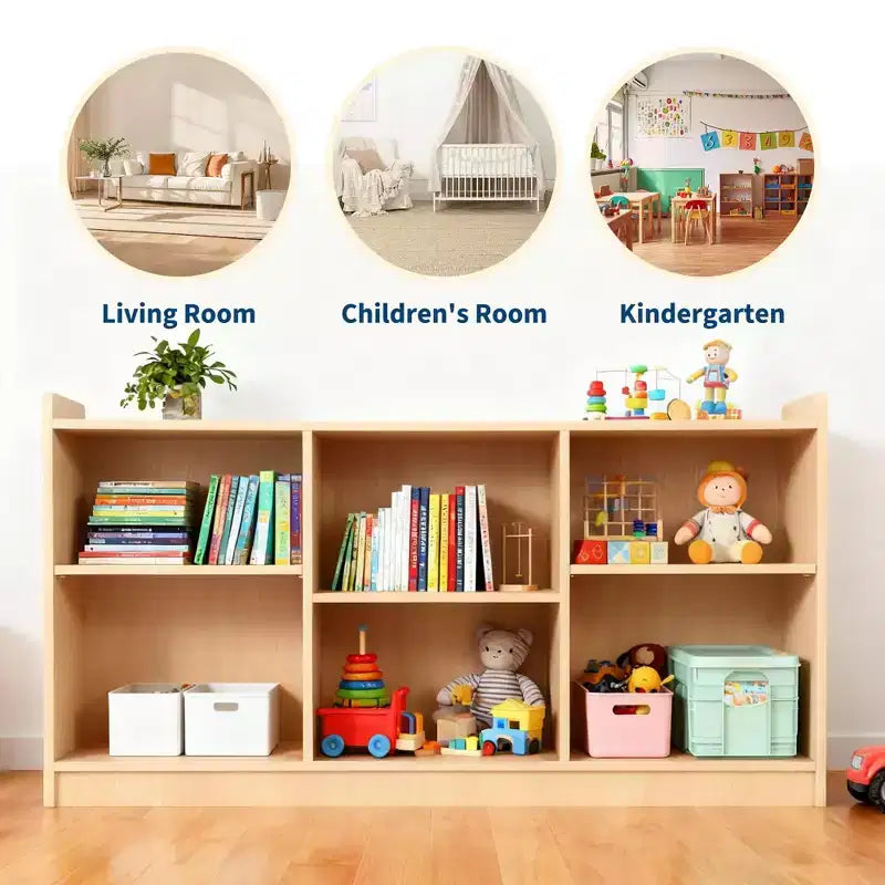 Meuble Montessori en bois à 2 niveaux pour enfants, étagères à livres pour chambre d'enfant, organisateurs et rangement de jouets pour enfants, mobilier de salle de classe, de crèche, de salle de jeux