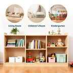 Meuble Montessori en bois à 2 niveaux pour enfants, étagères à livres pour chambre d'enfant, organisateurs et rangement de jouets pour enfants, mobilier de salle de classe, de crèche, de salle de jeux