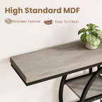 Table console industrielle de 55" avec 5 niveaux de rangement - Cadre en métal en O pour couloir et salon