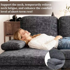 Canapé d'angle en U avec double chaise longue en tissu chenille, 4 places, meuble de salon