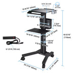 Yescom Chariot de présentation mobile pour ordinateur portable avec panneau d'affichage avant, idéal pour les laboratoires et les conférences