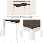 Ensemble de salle à manger 6 pièces en bois pour 6 personnes, table à manger rectangulaire avec 4 chaises rembourrées et un banc