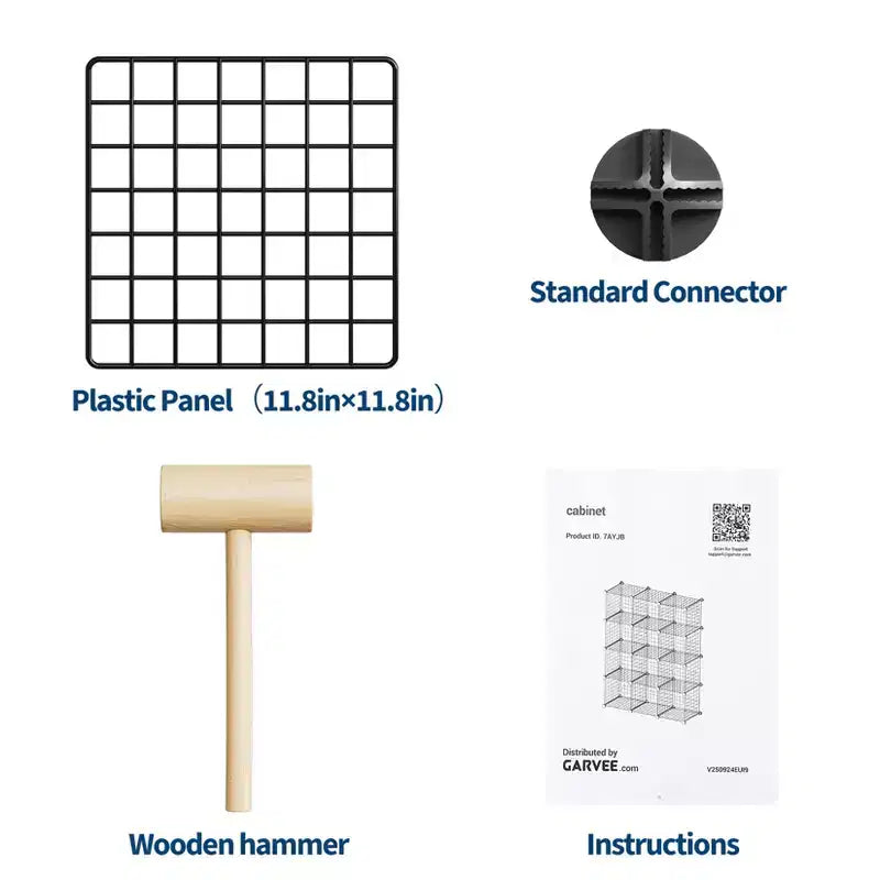 Étagère de Rangement Modulable 12 Cubes en Métal, Organiseur de Rangement en Treillis, pour Placard, Bureau, Chambre à Coucher