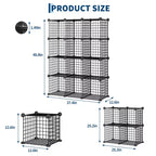 Étagère de Rangement Modulable 12 Cubes en Métal, Organiseur de Rangement en Treillis, pour Placard, Bureau, Chambre à Coucher