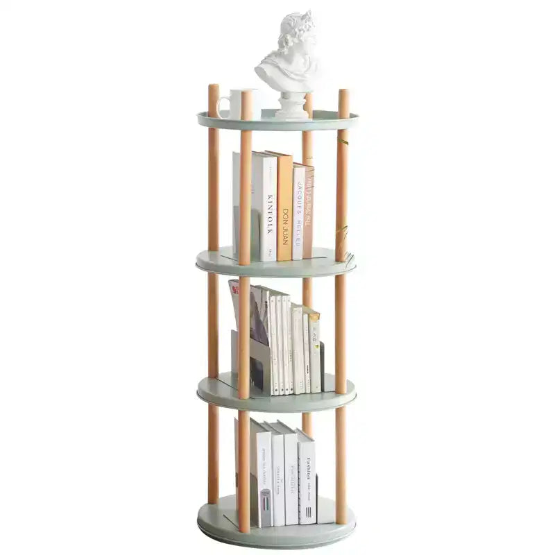 MAYEERTY Étagère à livres rotative à 360° à 4 niveaux, étagère de rangement compacte multifonctionnelle pour salon, chambre, bureau, cuisine