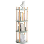 MAYEERTY Étagère à livres rotative à 360° à 4 niveaux, étagère de rangement compacte multifonctionnelle pour salon, chambre, bureau, cuisine