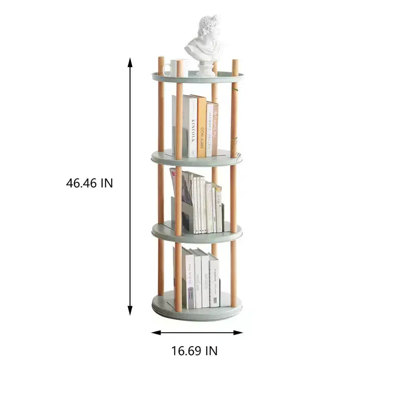 MAYEERTY Étagère à livres rotative à 360° à 4 niveaux, étagère de rangement compacte multifonctionnelle pour salon, chambre, bureau, cuisine