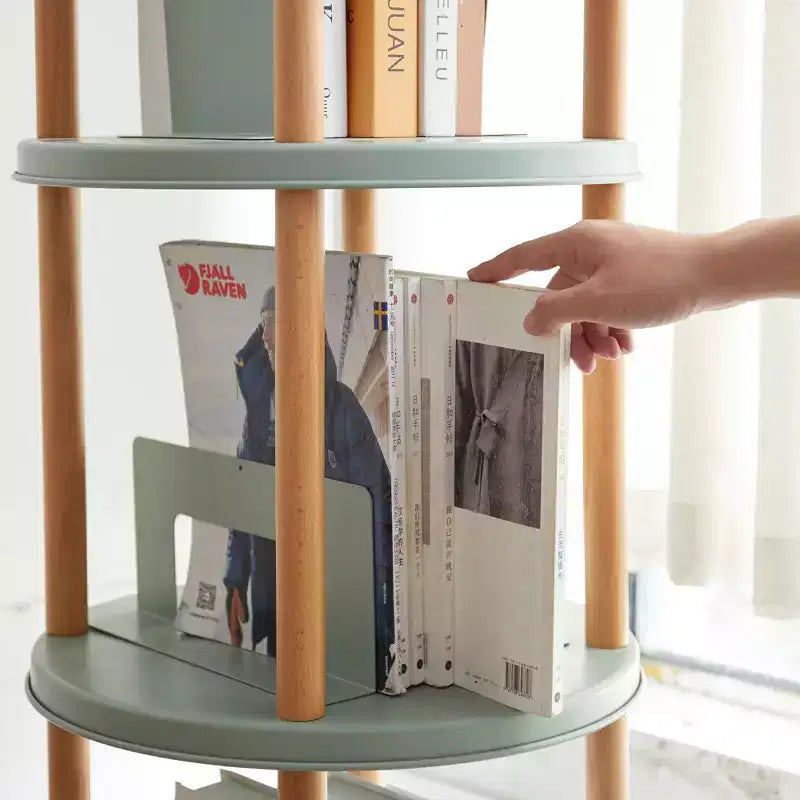MAYEERTY Étagère à livres rotative à 360° à 4 niveaux, étagère de rangement compacte multifonctionnelle pour salon, chambre, bureau, cuisine
