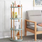 MAYEERTY Étagère à livres rotative à 360° à 4 niveaux, étagère de rangement compacte multifonctionnelle pour salon, chambre, bureau, cuisine