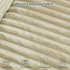 MooxvMoo 105Canapé modulaire sectionnel avec coussin décoratif et assise profonde, canapé d'angle confortable en peluche avec méridienne pour salon, aucun assemblage requis, beige