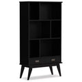 Tierney SOLID HARDWOOD 64 inch x 35 inch Mid Century Modern Wide Bookcase and Storage Unit