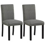 Costway Chaises de salle à manger en bois, lot de 4, avec pieds en bois de caoutchouc massif pour salle à manger, gris