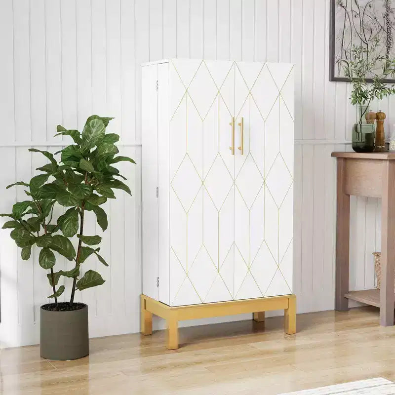 Meuble de rangement haut de 45 po – Tablettes réglables avec pattes dorées