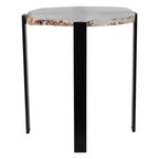 Table d'appoint contemporaine, table de chevet ou table de nuit - Plateau unique en agate brute pour la décoration de la chambre ou du salon - 20 Noir et blanc