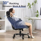 BALHAM TRADE-400LBS Chaise de bureau grande taille et robuste en cuir avec accoudoirs rembourrés relevables et roulettes pivotantes