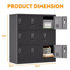 Casier de rangement pour employés, Casiers de gym en acier à portes multiples avec fentes pour cartes et aérations, Armoires de rangement métalliques pour l'école, le bureau