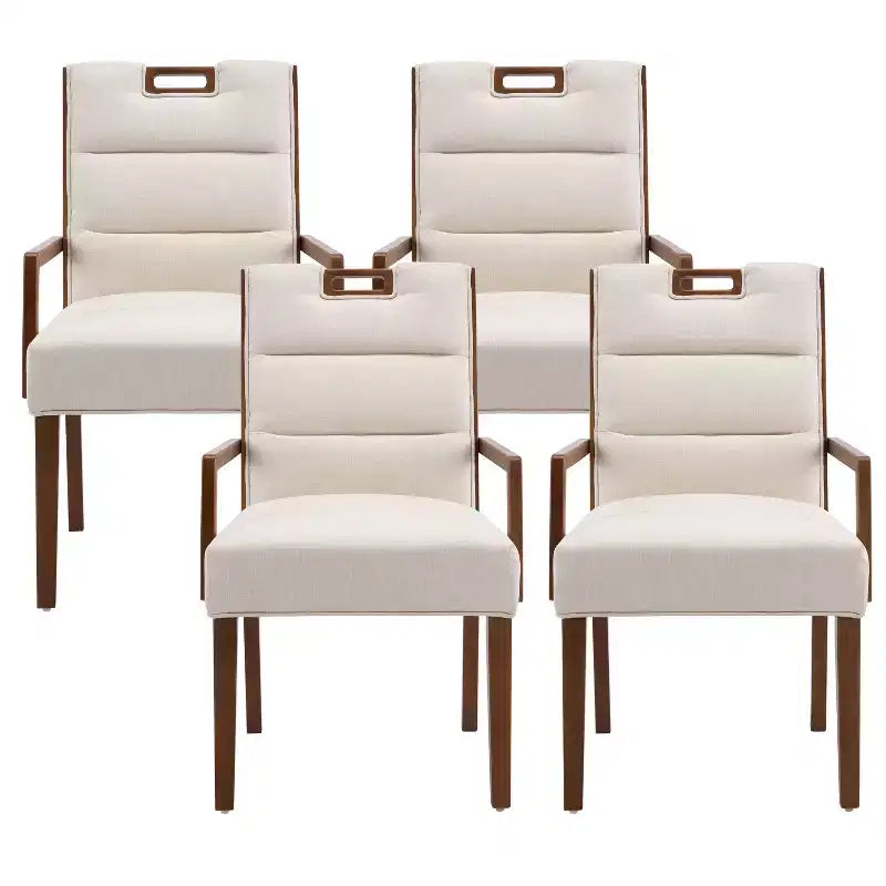 Christopher Knight Home Chaises de salle à manger rembourrées Neva en bois d'hévéa de style scandinave (lot de 4)