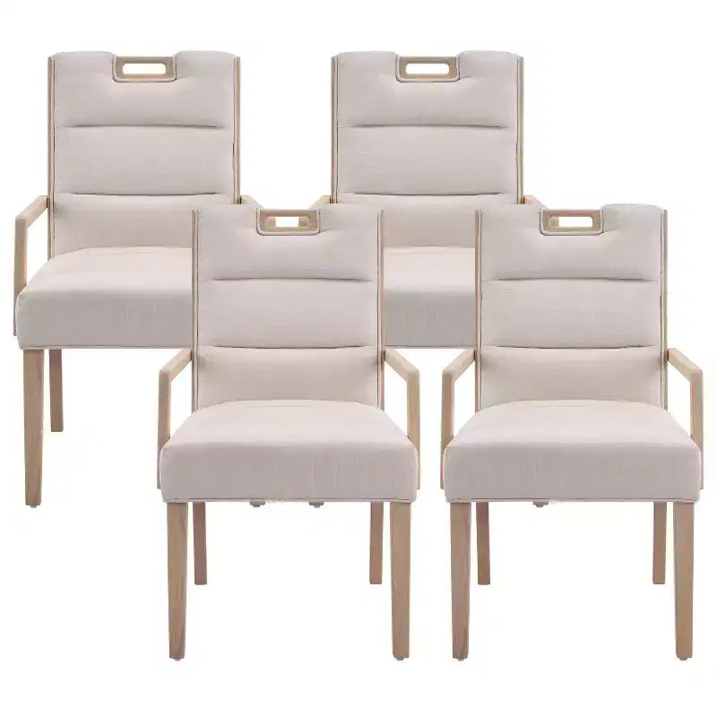 Christopher Knight Home Chaises de salle à manger rembourrées Neva en bois d'hévéa de style scandinave (lot de 4)