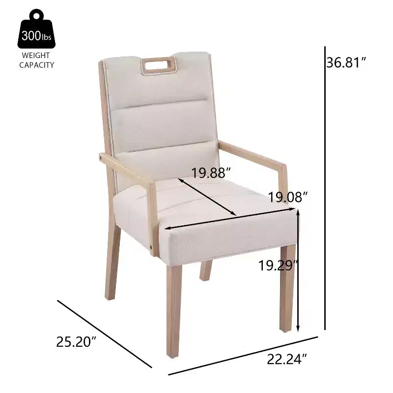 Christopher Knight Home Chaises de salle à manger rembourrées Neva en bois d'hévéa de style scandinave (lot de 4)