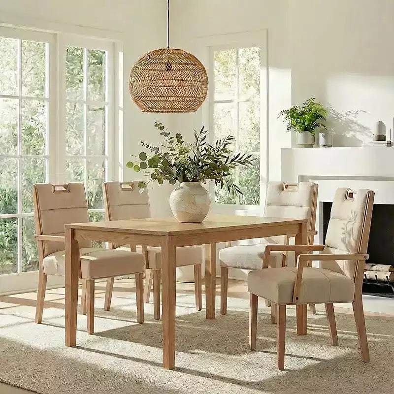 Christopher Knight Home Neva Scandinavian Rubberwood Upholstered Dining Chairs (Set of 4)