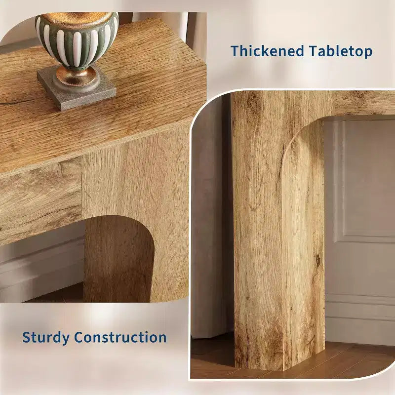 Console de ferme, table d'entrée étroite en bois derrière le canapé, meuble de couloir rustique et mince pour salons, foyers et appartements
