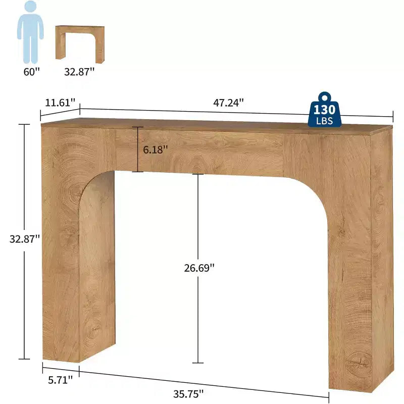 Console de ferme, table d'entrée étroite en bois derrière le canapé, meuble de couloir rustique et mince pour salons, foyers et appartements