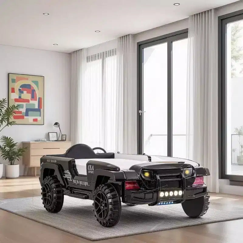 Lit jumeau Royal Hampton SUV avec lumières, effets sonores, similicuir noir