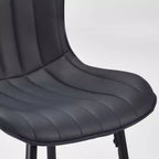 MAYEERTY Lot de 2 chaises de salle à manger en similicuir et pieds en métal, pour cuisine et salle à manger, noir