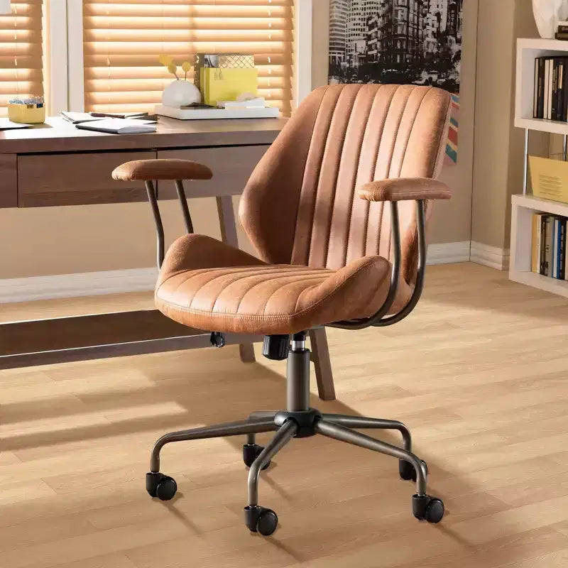 Chaise de bureau HOMLUX ergonomique et moderne en tissu suédé pour dirigeants ou bureaux à domicile