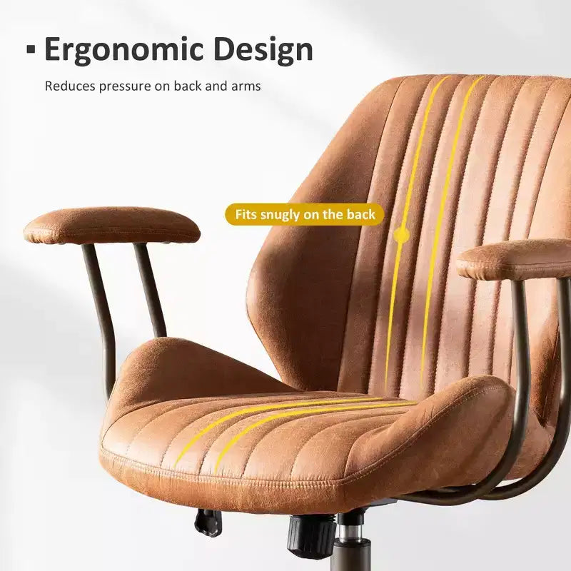 Chaise de bureau HOMLUX ergonomique et moderne en tissu suédé pour dirigeants ou bureaux à domicile