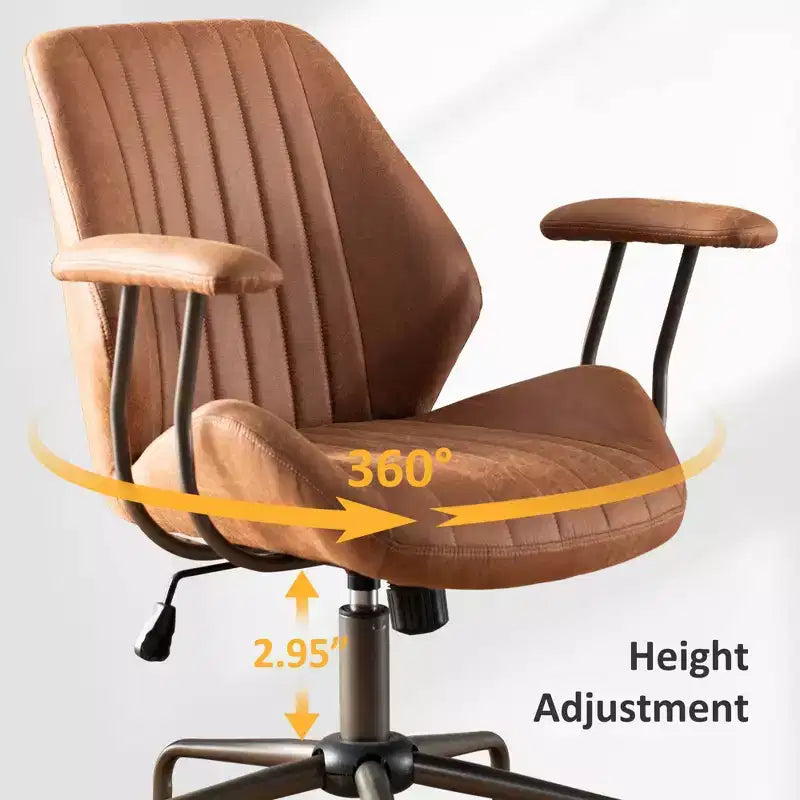Chaise de bureau HOMLUX ergonomique et moderne en tissu suédé pour dirigeants ou bureaux à domicile