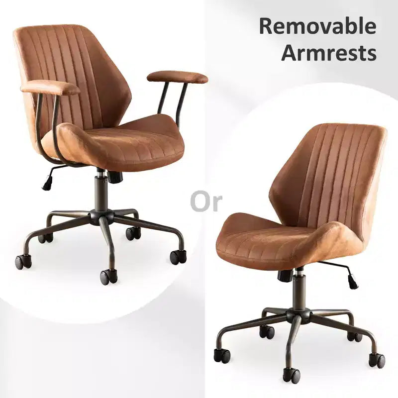 Chaise de bureau HOMLUX ergonomique et moderne en tissu suédé pour dirigeants ou bureaux à domicile