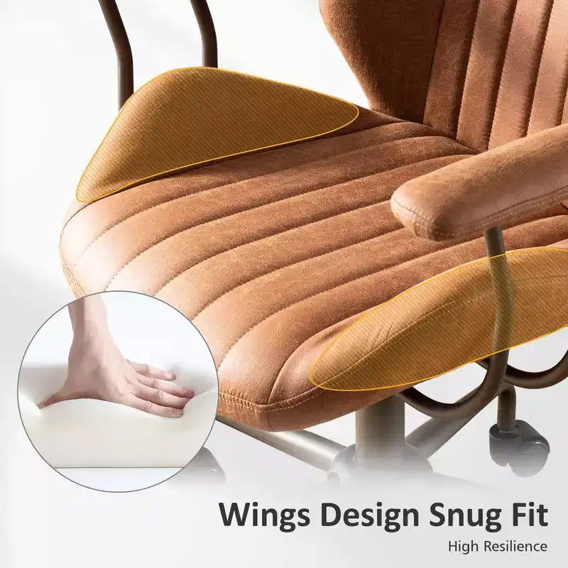 Chaise de bureau HOMLUX ergonomique et moderne en tissu suédé pour dirigeants ou bureaux à domicile