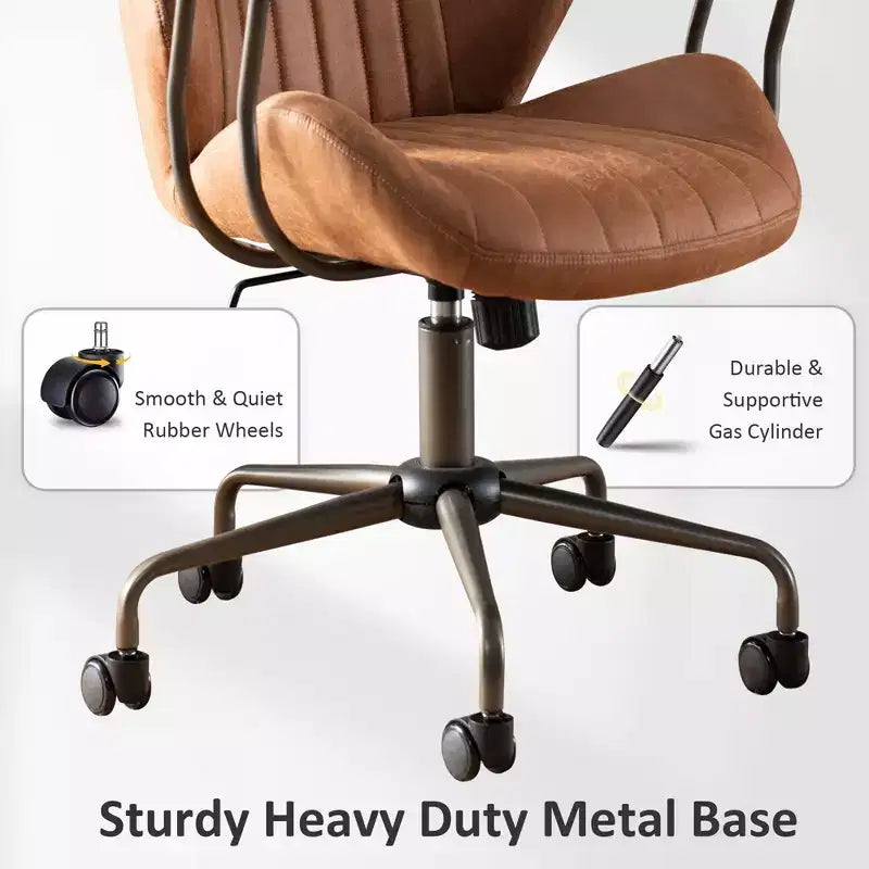 Chaise de bureau HOMLUX ergonomique et moderne en tissu suédé pour dirigeants ou bureaux à domicile